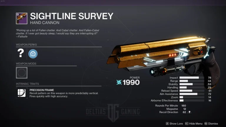 sightline survey destiny 2